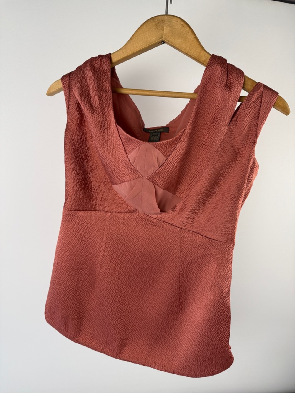 Zac Posen Coral Silk Blend Sleeveless Blouse